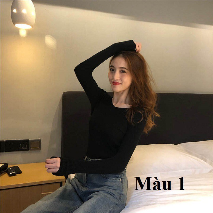 áo dài tay cổ tim cực xinh