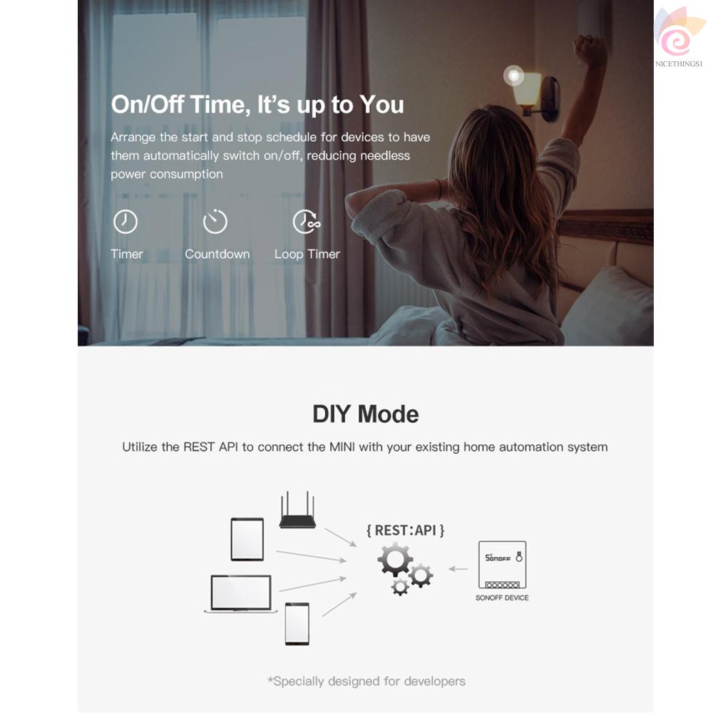 SONOFF Công tắc điều khiển từ xa thông minh MINI hai chiều cho Google Home/Nest IFTT