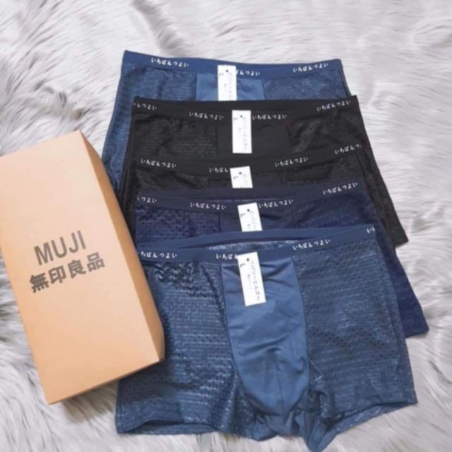 1 Chiếc Quần Lót Nam  Boxer Muji Lưới Nhật Cao Cấp, Quần Xì
 Đùi Thông Hơi MUJI Kháng Khuẩn