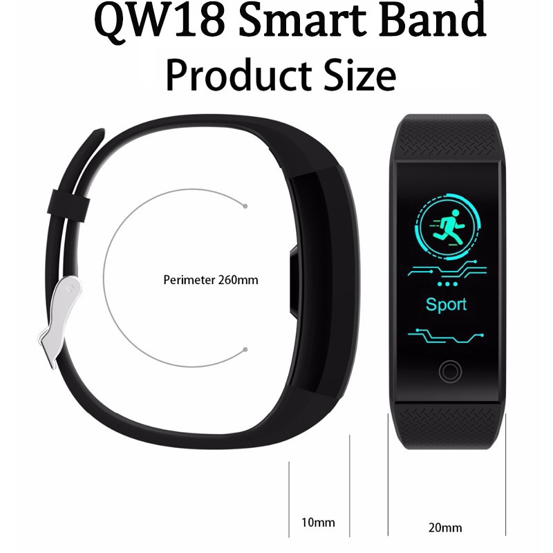 Vòng Đeo Tay Thông Minh Qw18 Kết Nối Bluetooth Theo Dõi Sức Khỏe