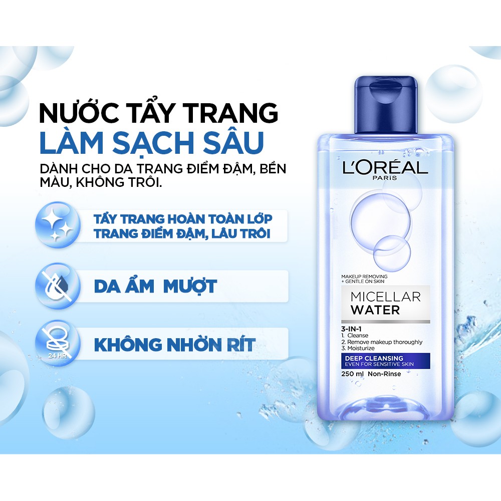 Nước tẩy trang Loreal - L'Oreal Paris 3-in-1 Micellar Water 400ml