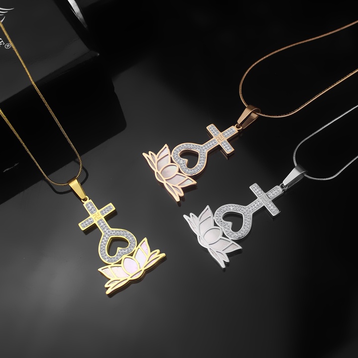 Dây chuyền Thiên Tâm cao cấp đế hoa sen đính full đá, cẩm xà cừ siêu đẹp, bền màu -Đem lại bình an may mắn cho người đeo