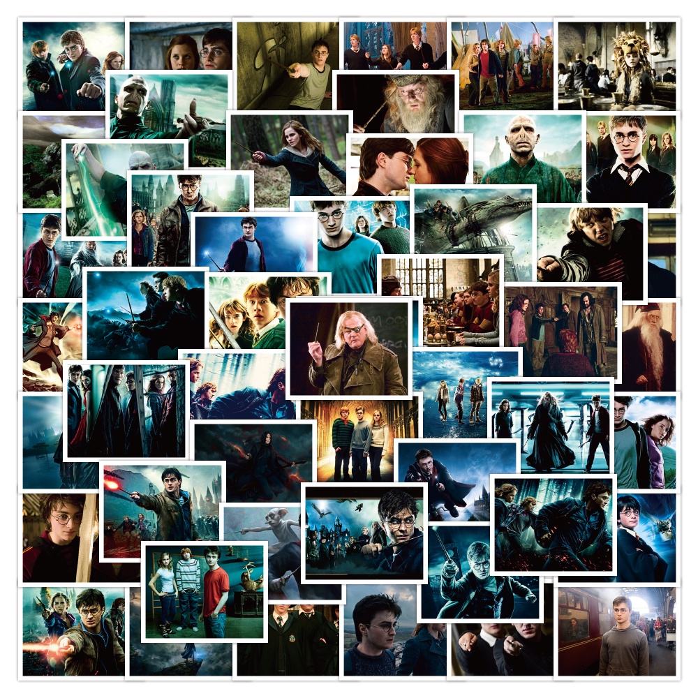 Bộ 50 Sticker Harry Potter Dán Trang Trí Hành Lý/Điện Thoại/Laptop
