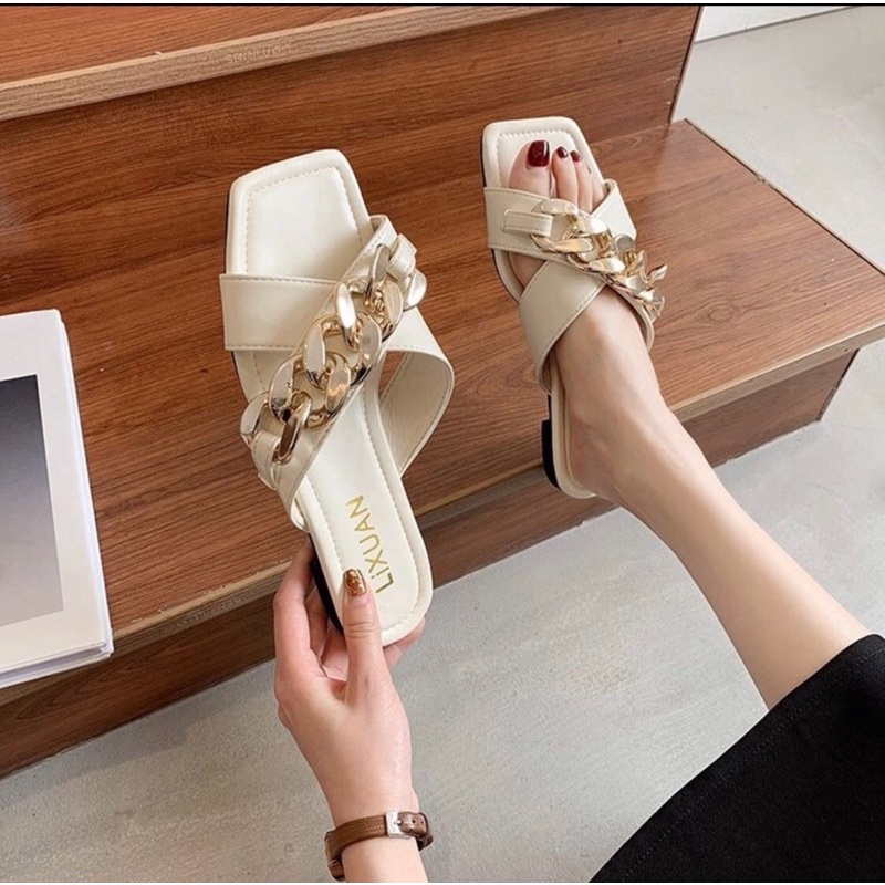 Dép Bệt Bigsize Bản Chéo Khoá Xích (có bigsize 39-43)