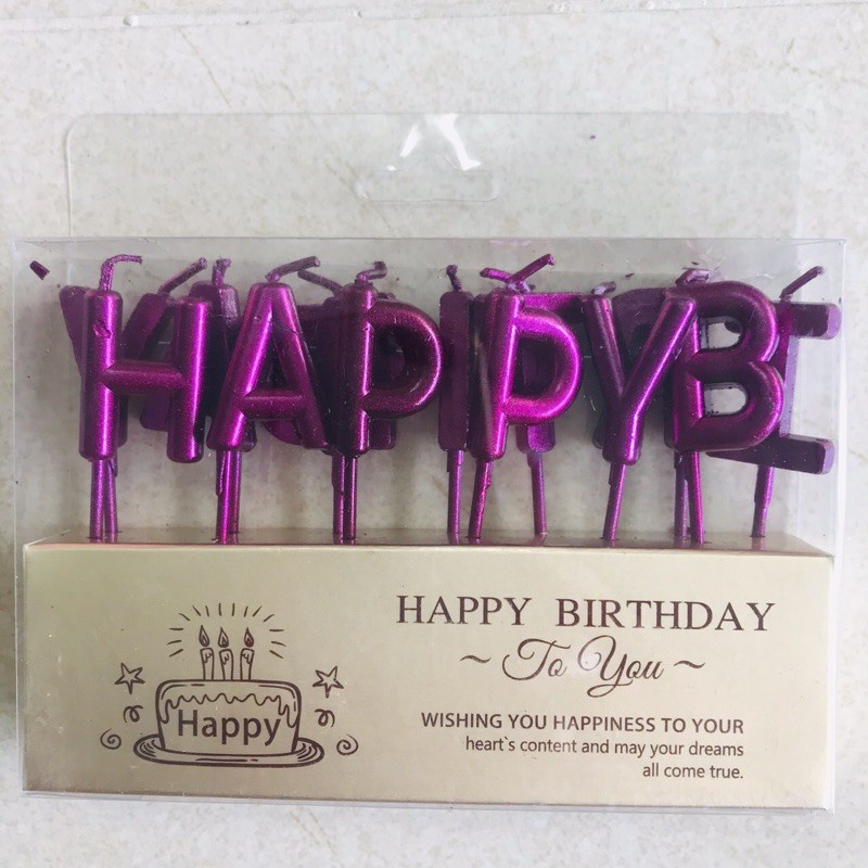 Set nến Happy Birthday trang trí bánh kem- bánh sinh nhật các màu