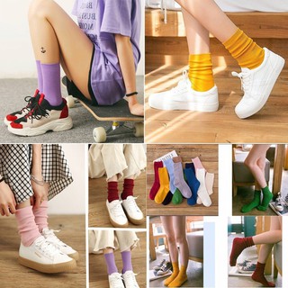 Tất Nữ Nhún Cổ Cao Phong Cách Vintage Hàn Quốc Xịn