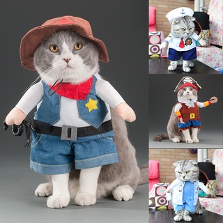 Quần áo cosplay hoàng thượng, cảnh sát, cao bồi, kiếm sĩ cho chó mèo thú cưng Bộ Đồ Hóa Trang Cảnh Sát Biến Hình Vui Nhộn Cho Thú Cưng