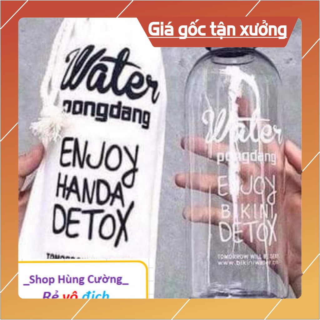 {Giá sỉ} Bình đựng Nước  Detox 1000ml kèm túi vải