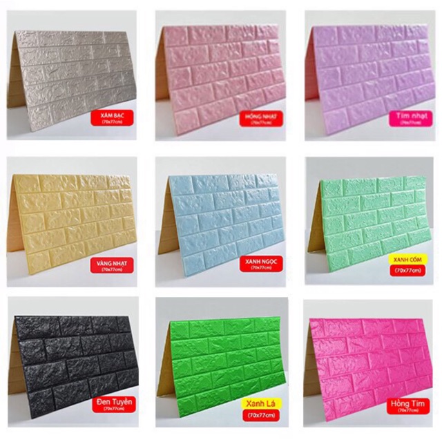 Xốp dán tường 3D BAO ĐẸP Dày 5mm - KÍCH THƯỚC 70-77cm | BigBuy360 - bigbuy360.vn