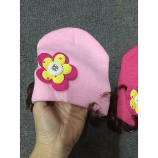 Mũ len tóc giả cho bé