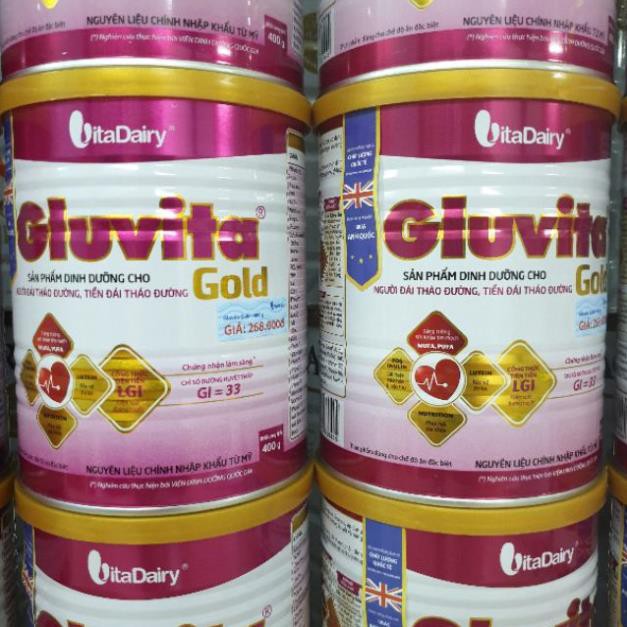 Combo 3 Lon Sữa Gluvita Gold 400g (người bệnh tiểu đường) Date T3.2023