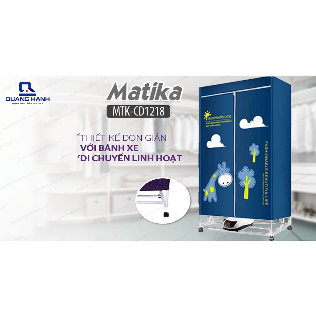 Tủ sấy quần áo Matika MTK-CD1218 có điều khiển