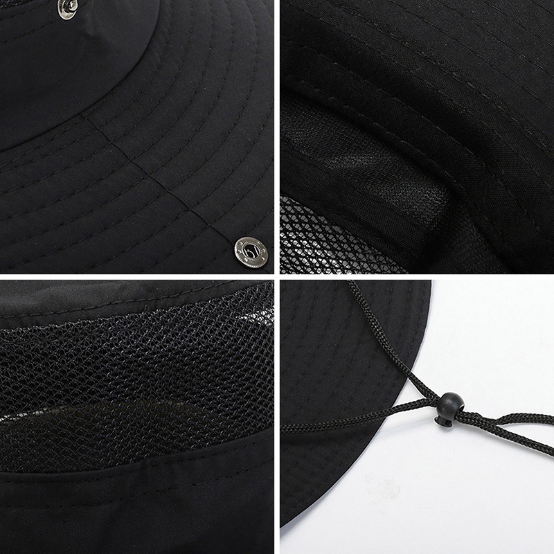 Nón Tai Bèo Vành Rộng Họa Tiết Rằn Ri Chống Tia Uv Gấp Gọn Thời Trang Đi Biển Cho Nam