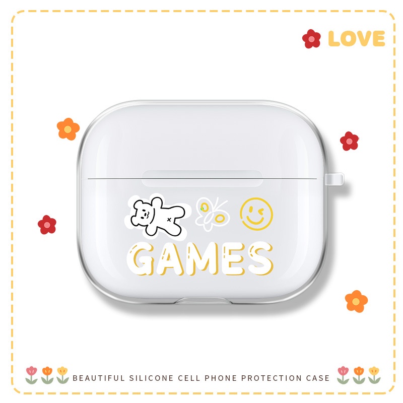Vỏ Bảo Vệ Hộp Sạc Tai Nghe Bluetooth Không Dây Airpods 2 / 3 Pro Trong Suốt Họa Tiết Hoạt Hình Nhật Hàn Dễ Thương