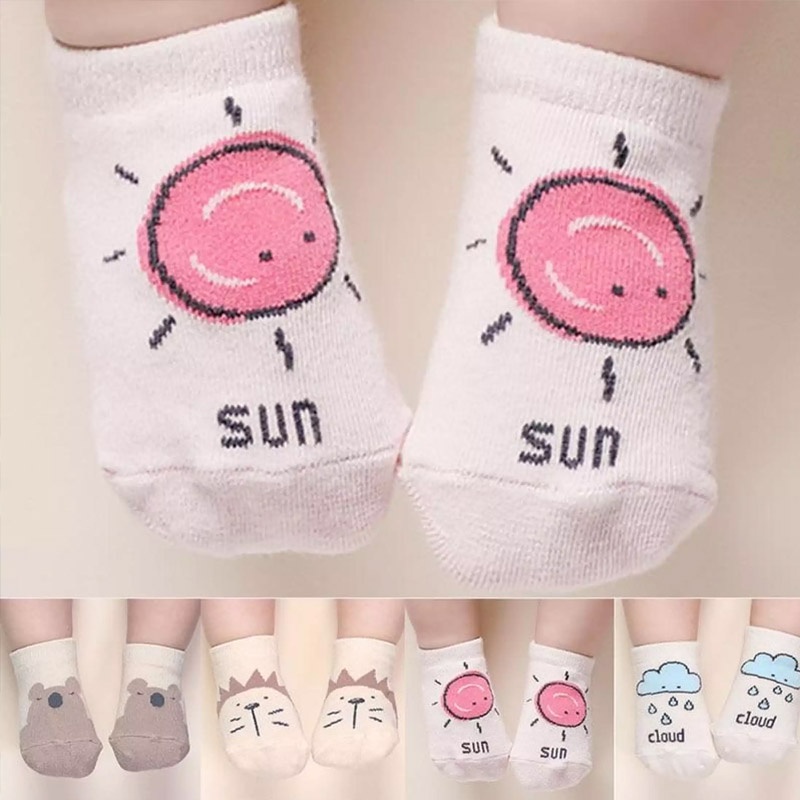Vớ cotton chống trượt giữ ấm mùa đông dành cho em bé sơ sinh