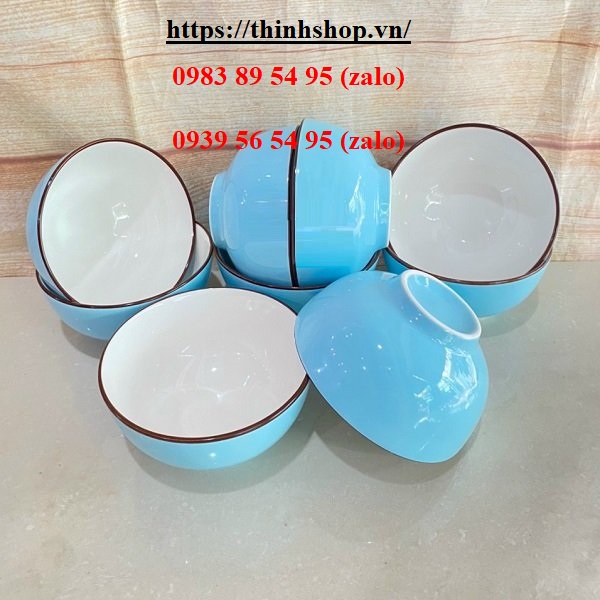 Chén sứ ăn cơm xanh biển - chén sứ màu xanh biển