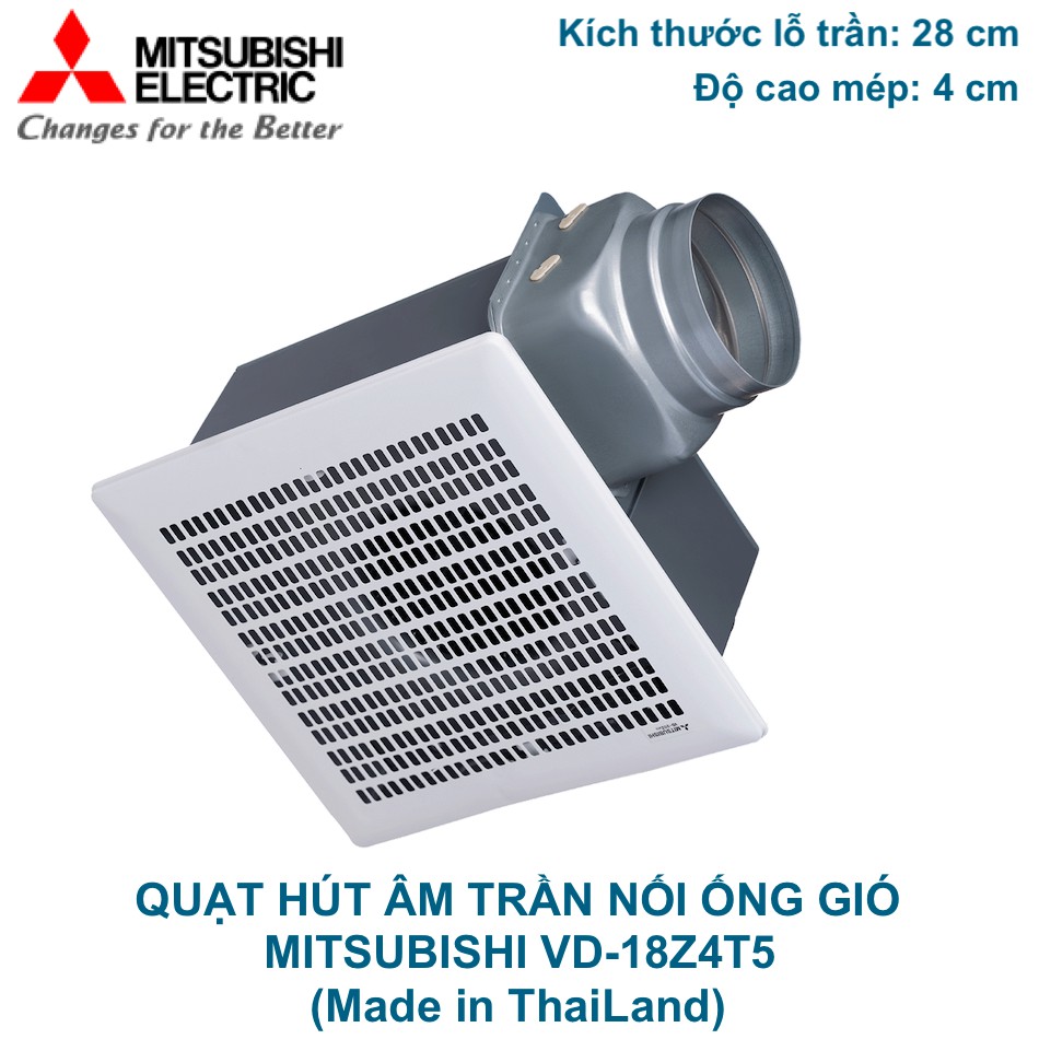 Quạt hút âm trần nối ống gió Mitsubishi VD-18Z4T5 31W Made in ThaiLand