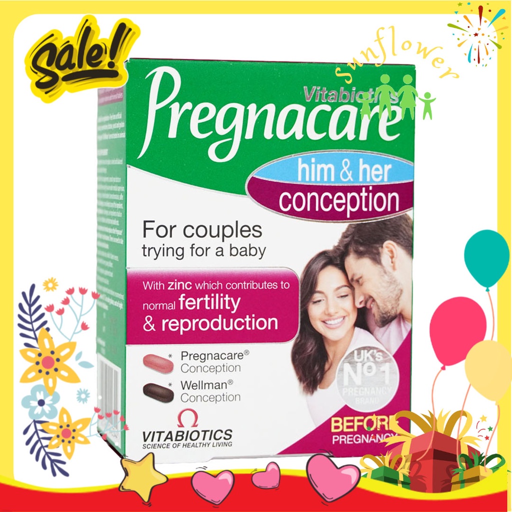 Viên tăng thụ thai cho nam nữ Pregnacare Him and Her Conception 60 viên của Anh Quốc dành cho cả nam và nữ