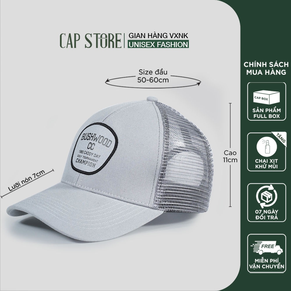 Mũ lưới champion - Nón kết lướinam nữ logo thêu 3D full box form thời trang unisex kèm chai xịt vệ sinh mũ nón Capstore