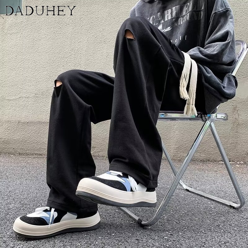 DaDuHey 2022 American Style Loose Straight Casual Pants Men's Autumn Vibe Fashion Brand Functional Overalls