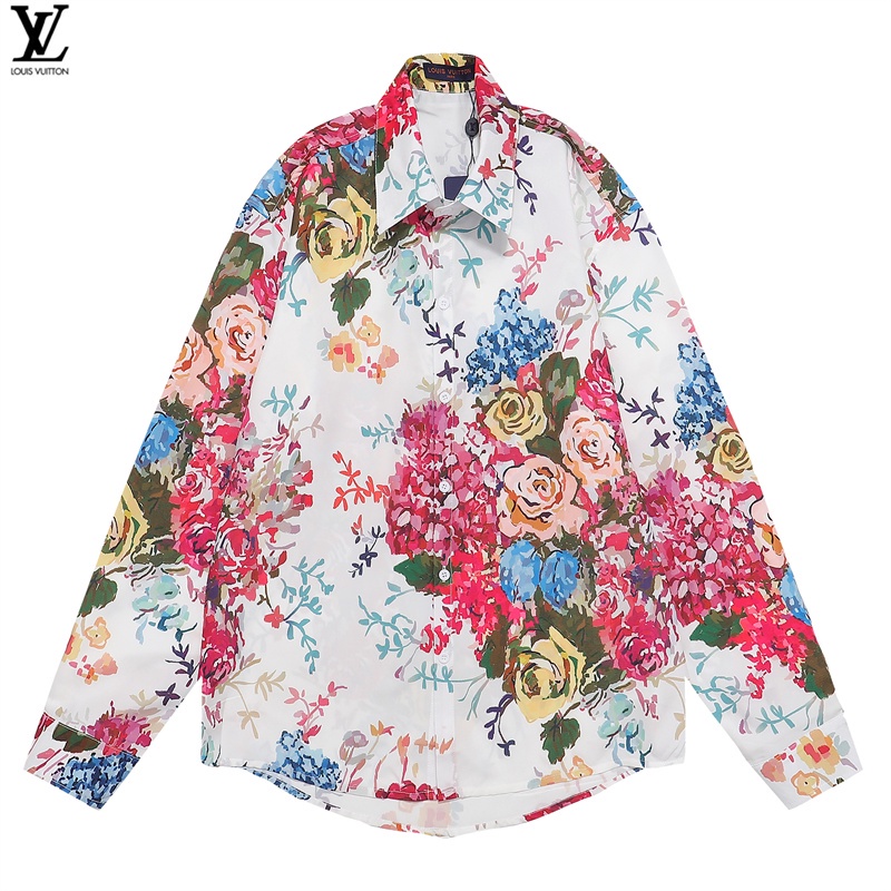 L &amp; V Áo Sơ Mi Dài Tay In Hoa Hợp Thời Trang