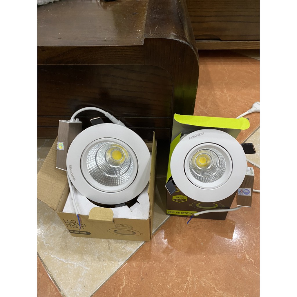 Đèn Led âm trần 7w,12W lỗ khoét 90 COB kính trong, 1 màu,0962543992