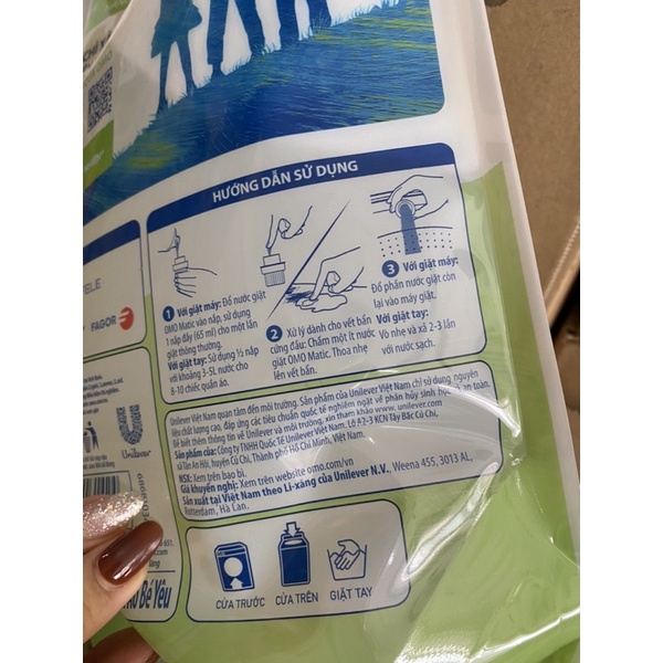 Nước giặt OMO Matic cho quần áo bé yêu túi 3,6kg ( mầu trắng )