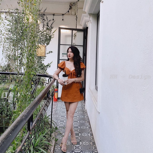 Váy cam chất thô siêu mát