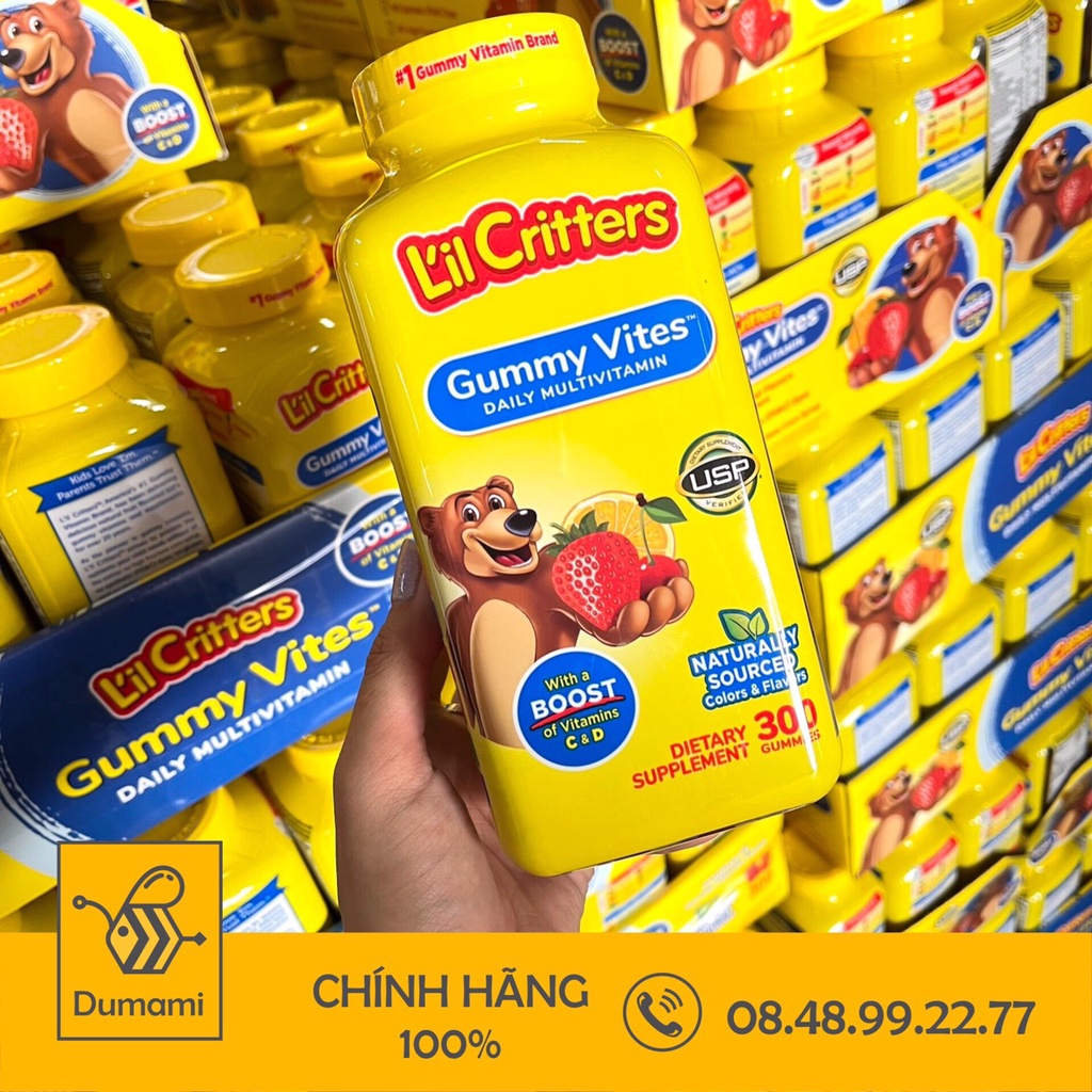 Kẹo Dẻo Lil Critter Gummy Vites Complete Multivitamin 300 viên của Mỹ