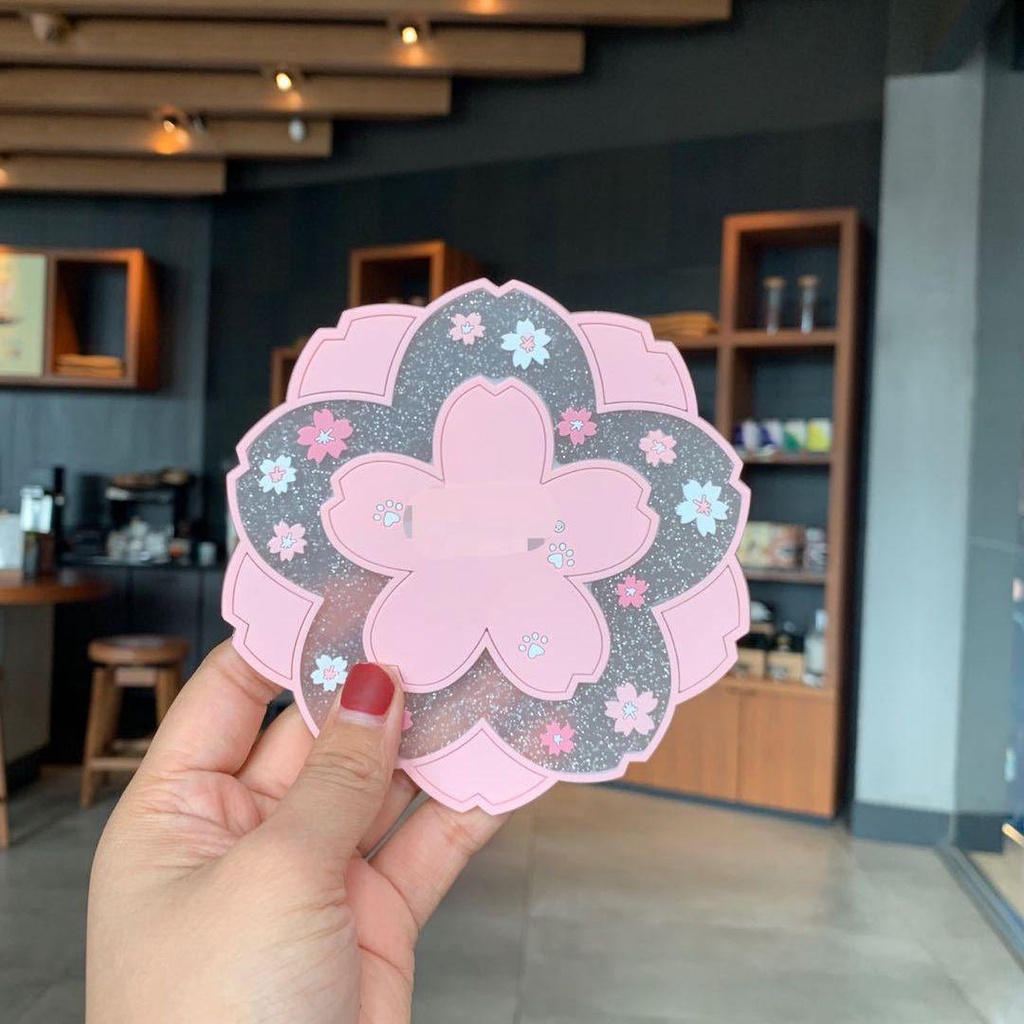 1 Tấm Lót Cốc Cà Phê Họa Tiết Hoa Thời Trang Dễ Thương Bắt Mắt