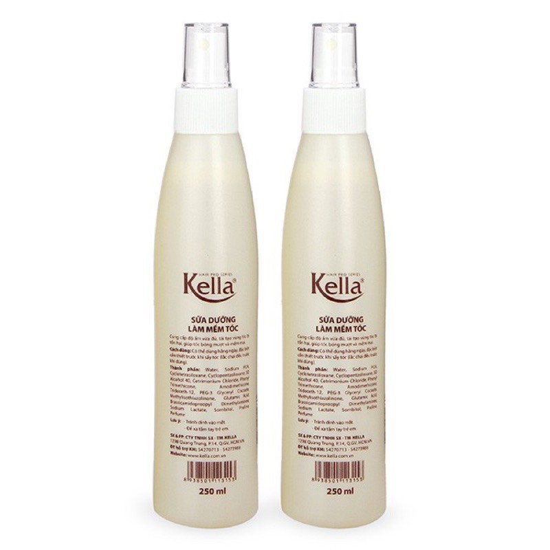 Xịt dưỡng mềm tóc Kella 250ml CHÍNH HÃNGcung cấp dưỡng chất, cung cấp ẩm phục hồi tóc, giúp tóc suôn mượt, chống rối