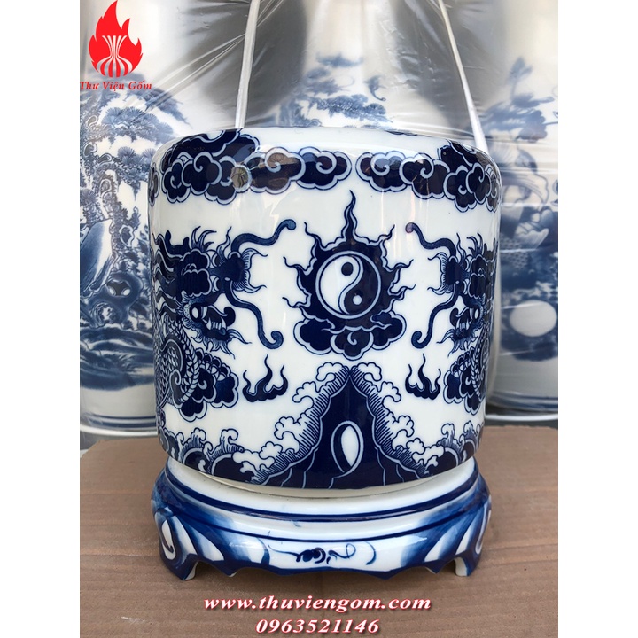 Đế sứ Bát Tràng men lam Trắng