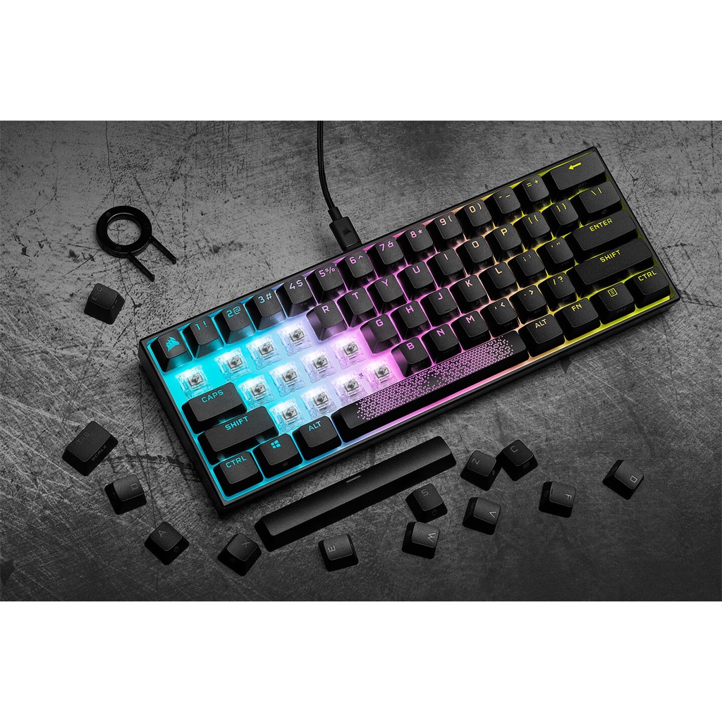 Bàn phím máy tính Corsair K65 RGB Mini BLKMX RED CH9194010NA Hàng Chính Hãng