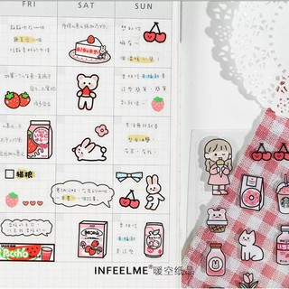Set 2 miếng dán sticker hình cô gái dễ thương