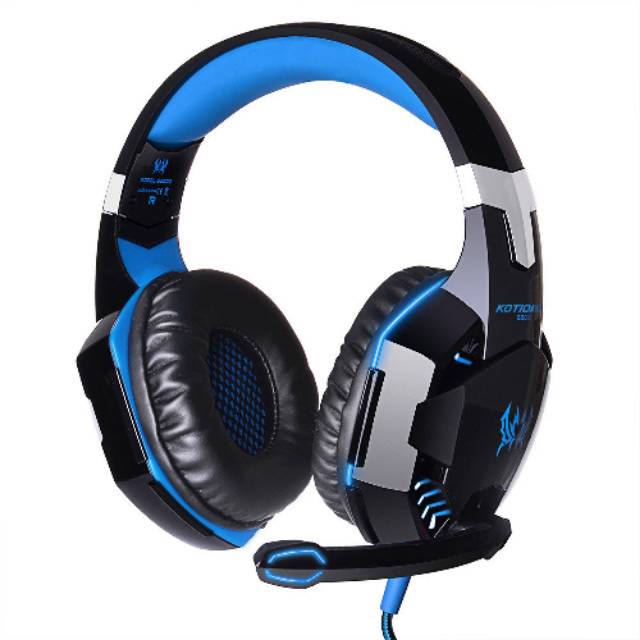 Tai Nghe Gaming Kotion Each G2000 G9000 Siêu Trầm Có Đèn LED - Màu Đen/Xanh Dương