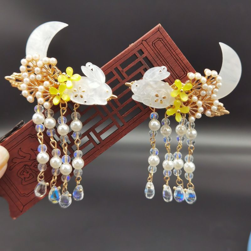 KẸP TÓC THỎ BÓNG TRĂNG NON CỔ TRANG