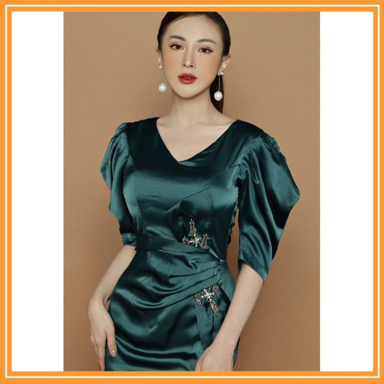 SHOP DẠ HỘI  Đầm dạ hội tay phồng đính pha Lê cao cấp có size 2XL tặng hoa tai thời trang