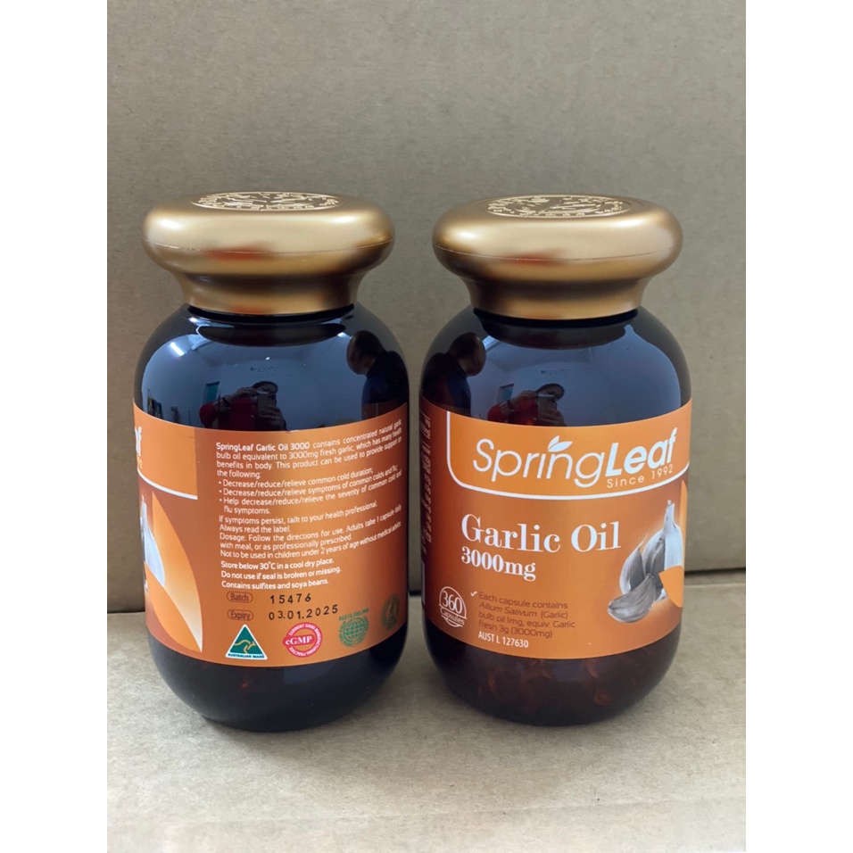 Tinh dầu tỏi Garlic Oil 3000mg Spring Leaf 365 viên của Úc