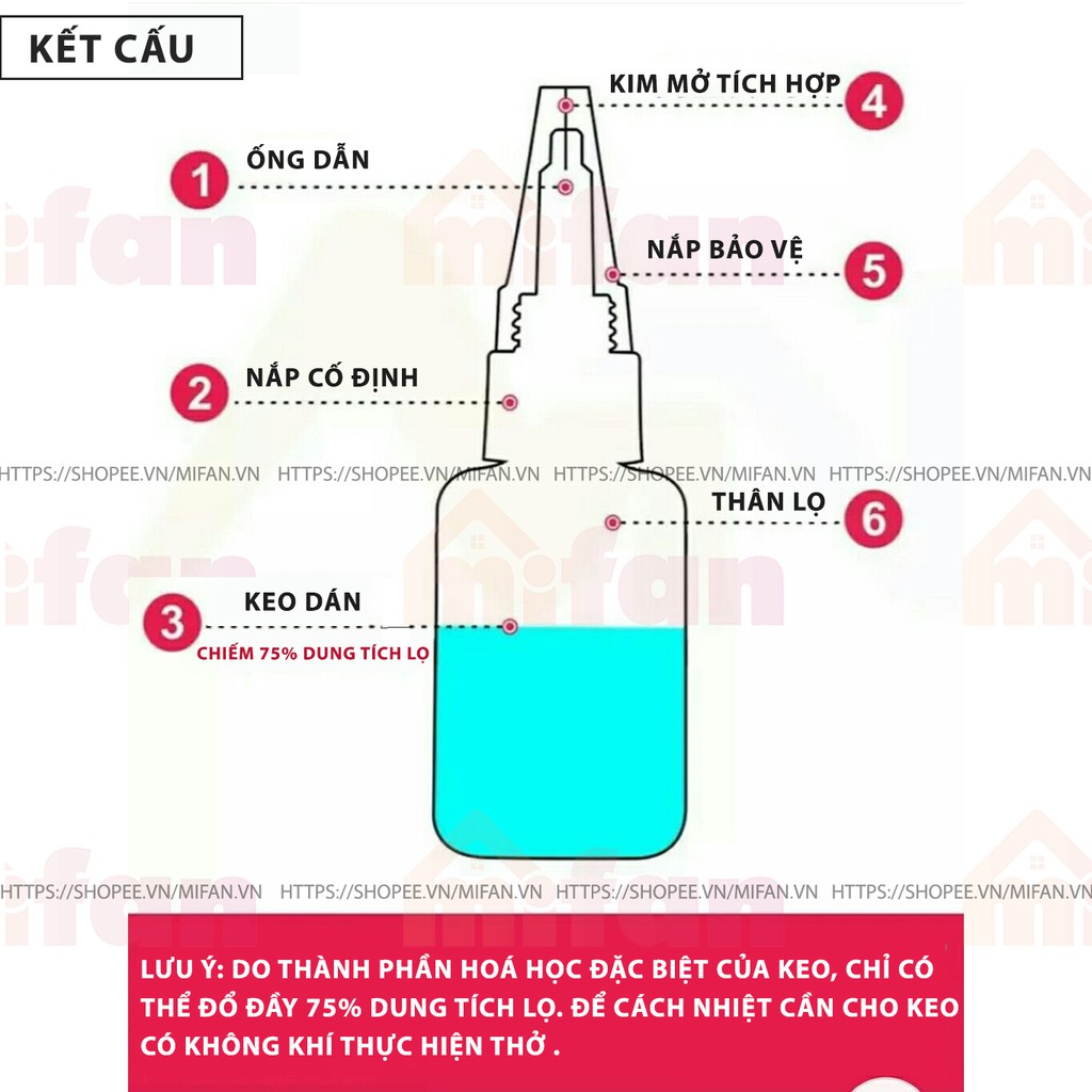 Keo Dán Siêu Dính Đa Năng Mọi Chất Liệu Cực Mạnh - Dán Gỗ Thuỷ Tinh Kim Loại Sắt Gốm Sứ Nhựa Vải - MIFAN