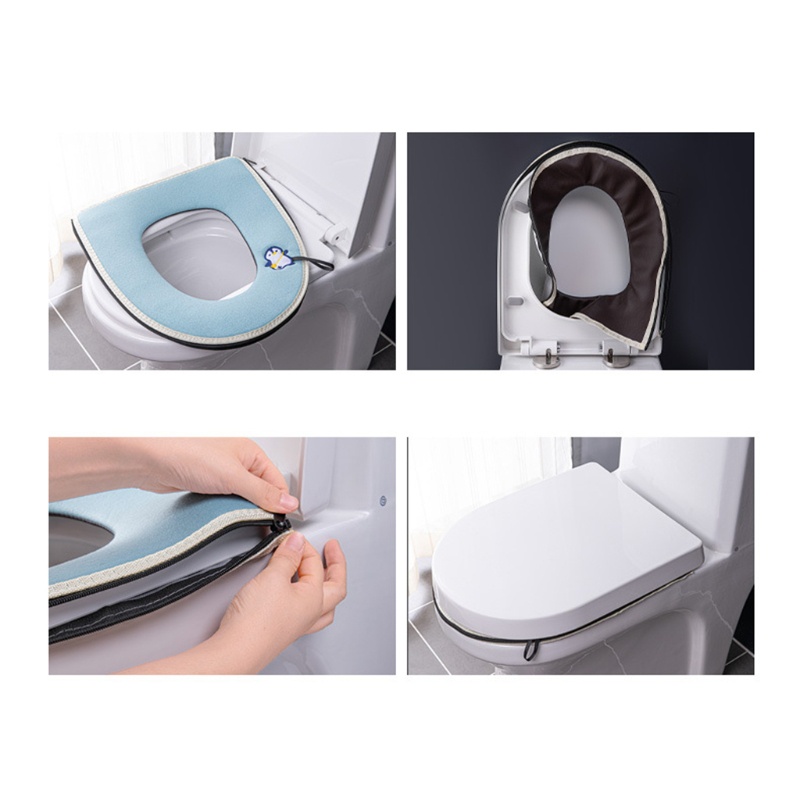 Đệm Lót Bồn Cầu Hình Chữ U Mềm Mại Giữ Ấm Mùa Đông In Họa Tiết Hoạt Hình Dễ Thương Có Thể Giặt Rửa