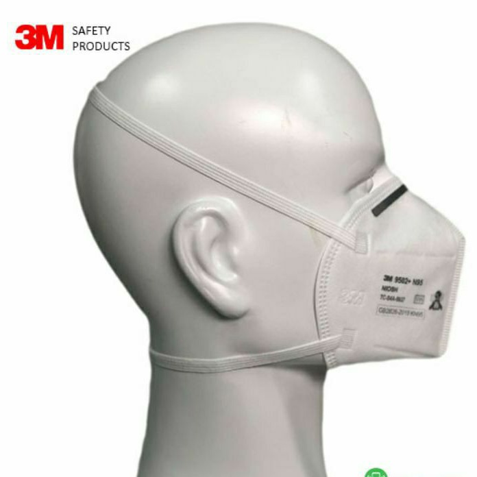Khẩu trang 3M 9502 đeo qua đầu, vải kháng khuẩn, 4 lớp 3d, màu trắng 4d, đẹp, lọc bụi mịn, dùng cho y tế phòng dịch