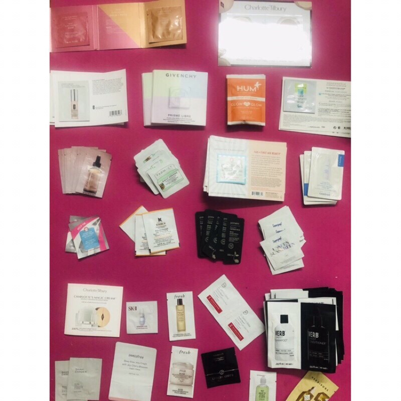 Sample các hãng, serum, kem dưỡng, kem lót,...