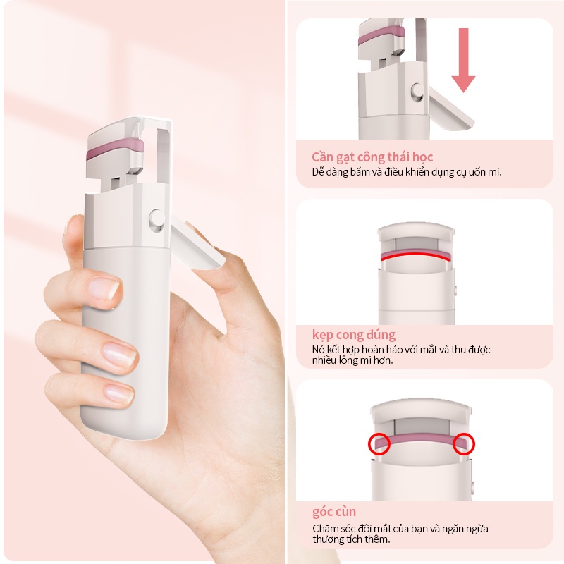 Máy uốn cong lông mi ANLAN hiệu quả lâu dài kích thước nhỏ gọn dùng pin