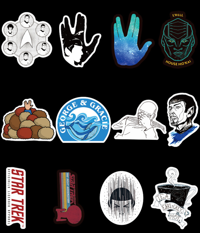 Bộ 36 Miếng Dán Sticker Chống Thấm Nước Hình Nhân Vật Star Trek-Series