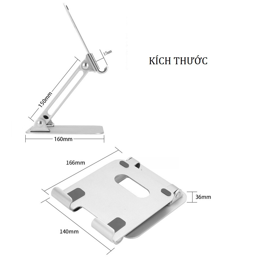 Giá đỡ cỡ lớn nhôm nguyên khối Jincomso cho Ipad và điện thoại, máy tính bảng JKV6F