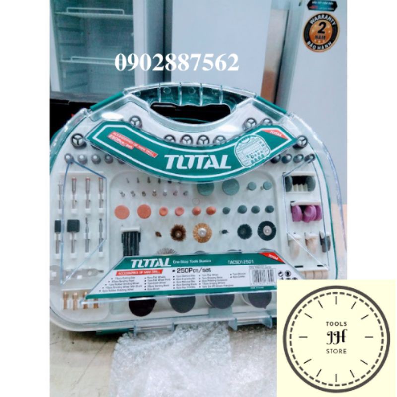 Bộ linh kiện khoan mài mini 250 chi tiết Total TACSD12501
