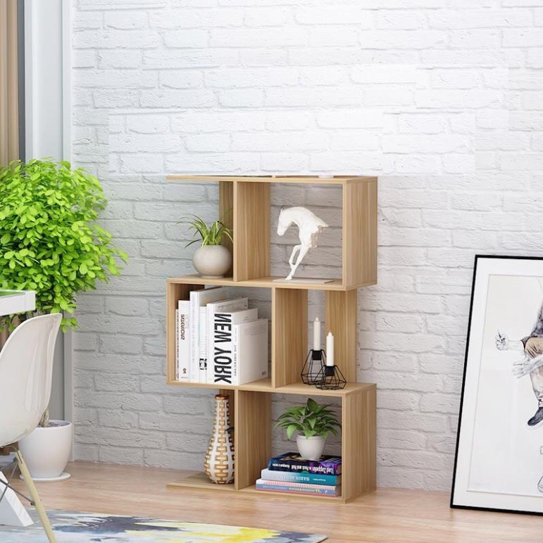 Kệ ziczac đa năng, màu sắc sang trọng, để sách vở, đồ đạc, trang trí nhà cửa Kích thước 90x60x20