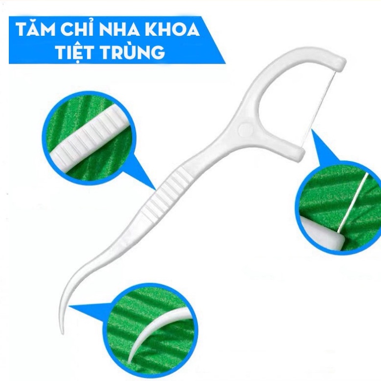 Tăm Chỉ Nha Khoa - Hộp 50 Cái - Tiệt Trùng Vệ Sinh Răng Miệng Chất Lượng Cao