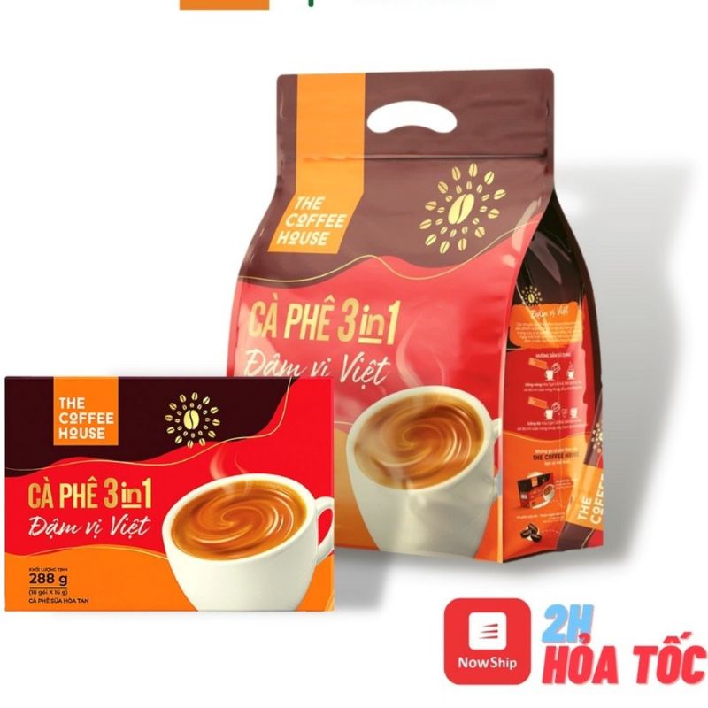 Cà Phê 3in1 Đậm Vị Việt The Coffee House (40gói x 16g) hoặc hộp (18gói x 16g)