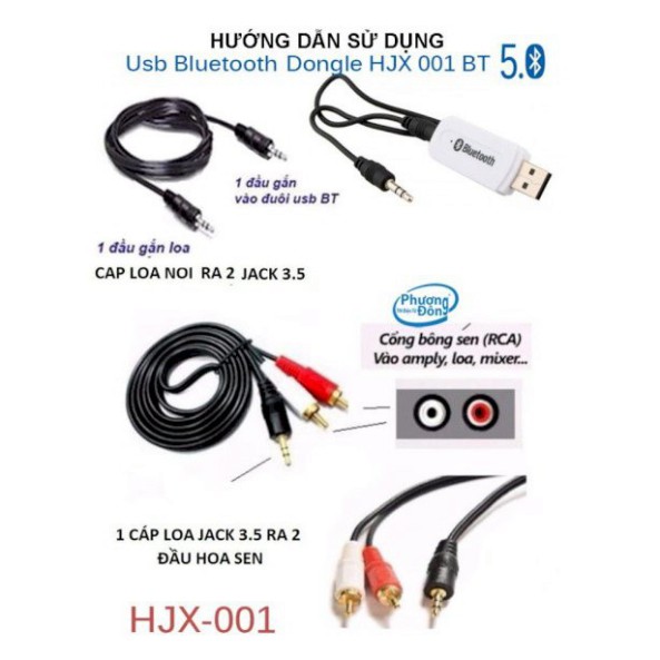 ✔️[Tốc độ 5.0] USB Bluetooth DONGLE 5.0 HJX 001 loại 1 không nhiễu - dùng cho loa, amply, mixer, equalizer